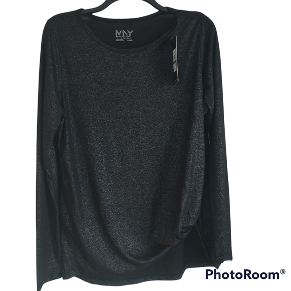 Marc New York Tops - Marc New York Black and Silver Sparkly Top LG